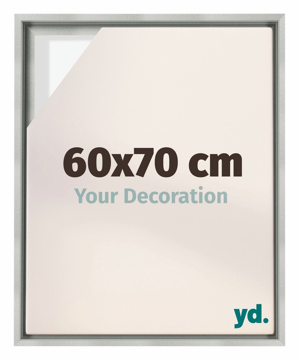 yd. yd, Baklijst 60x70 cm Zilver Mat - Lijst voor Canvasdoek - MDF Lyon