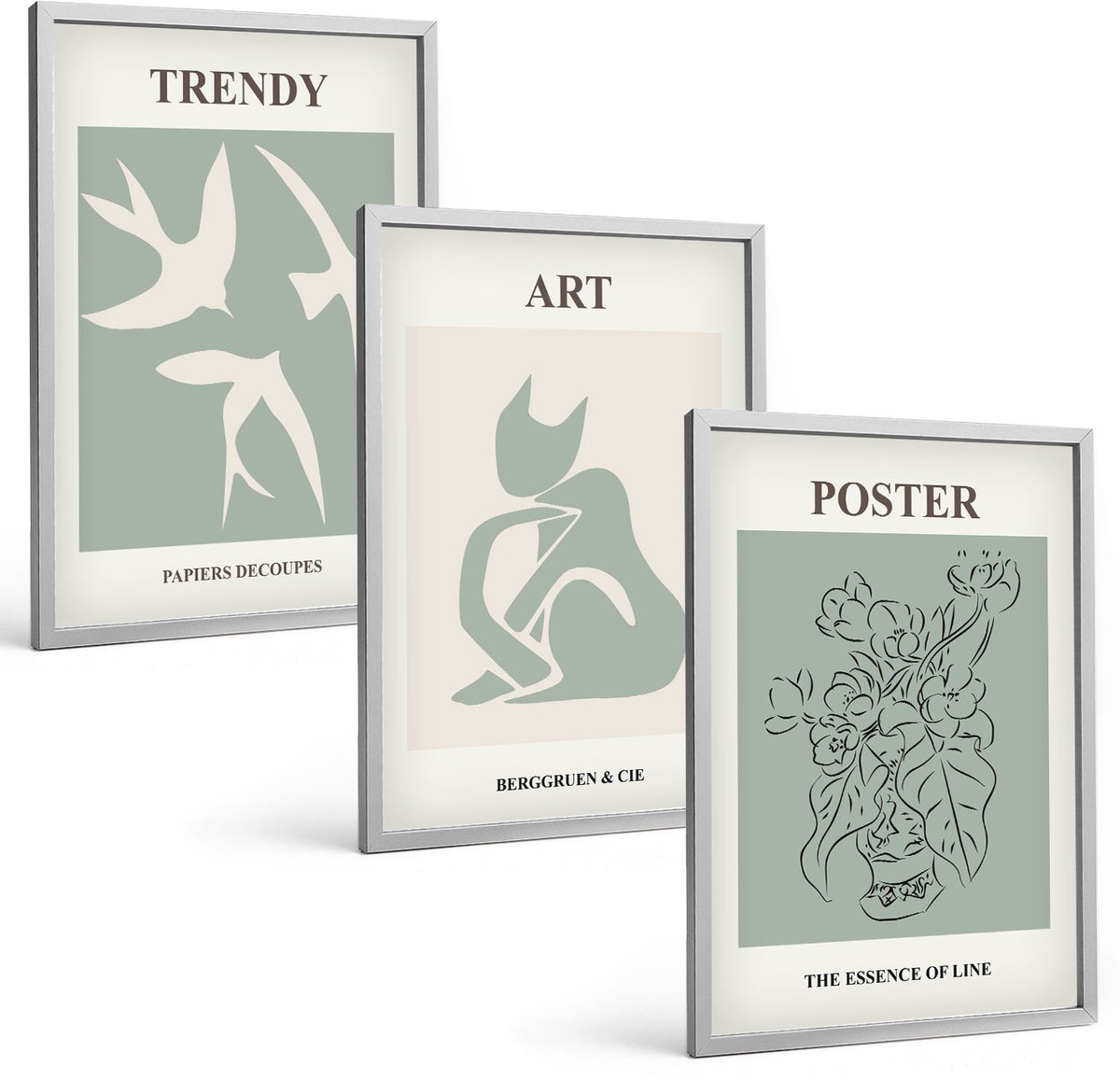 Coloray 3-Delige Schilderij Set - Stijlvolle Illustraties Van Henri Matisse - 40 x 60 cm - Wanddecoratie - Schilderijen Set - Kantoor - Decoratieve Schilderijen