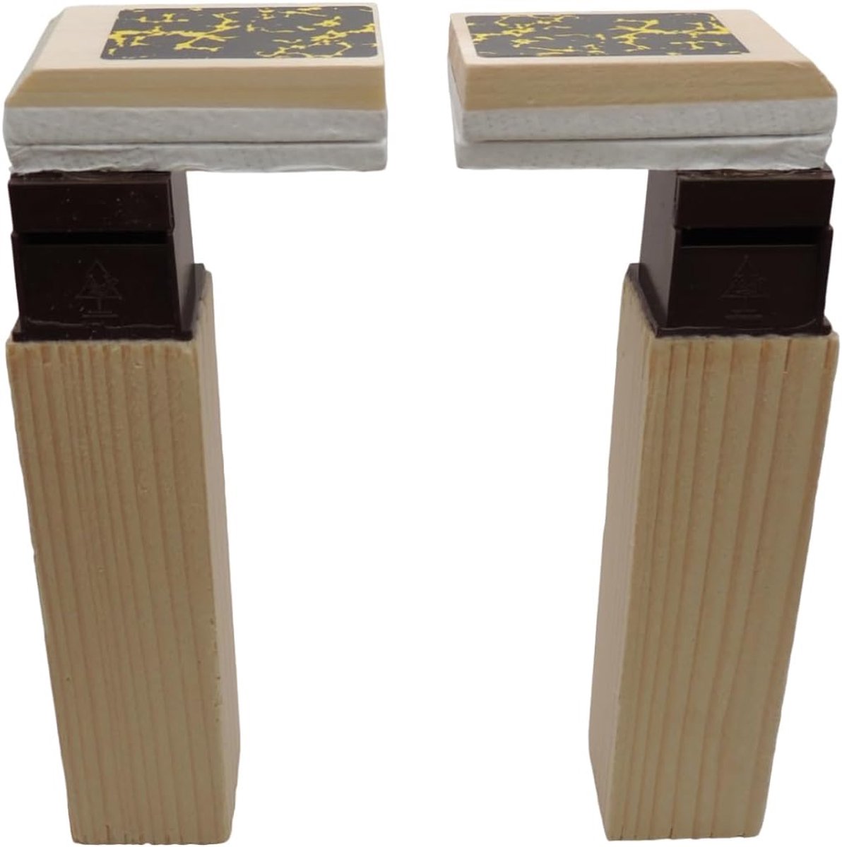 Complete vouwbalg voor koekoeksklok, maten van 65 mm tot 120 mm, lichaam en hoeken van hout, per paar verkocht (120 mm)