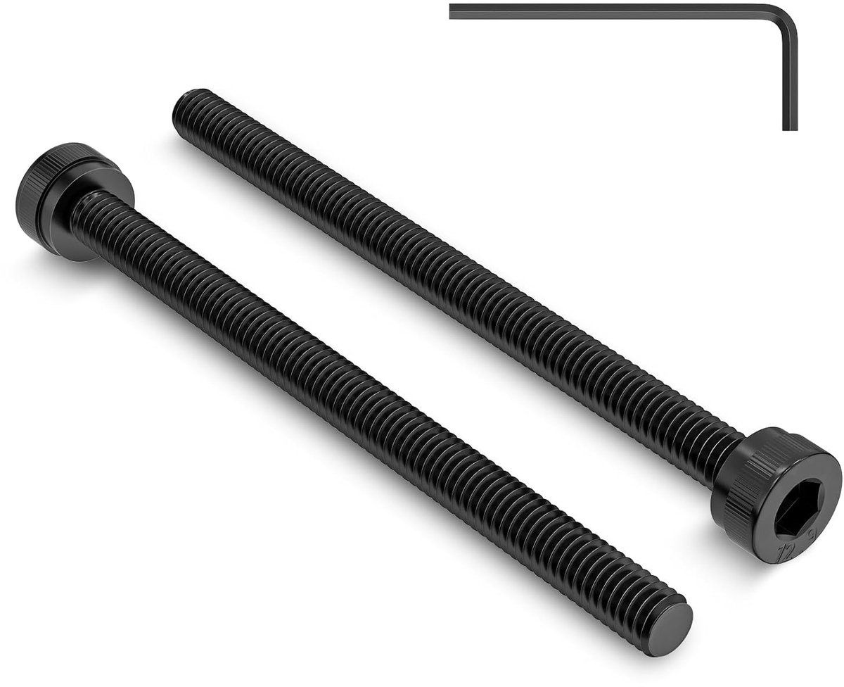 120 stuks M3 x 40 mm schroeven, cilinderschroeven met binnenzeskant | M3 schroeven, zwart, koolstofstaal, cilinderkopschroeven, inbusschroeven, volledige schroefdraad, met sleutel