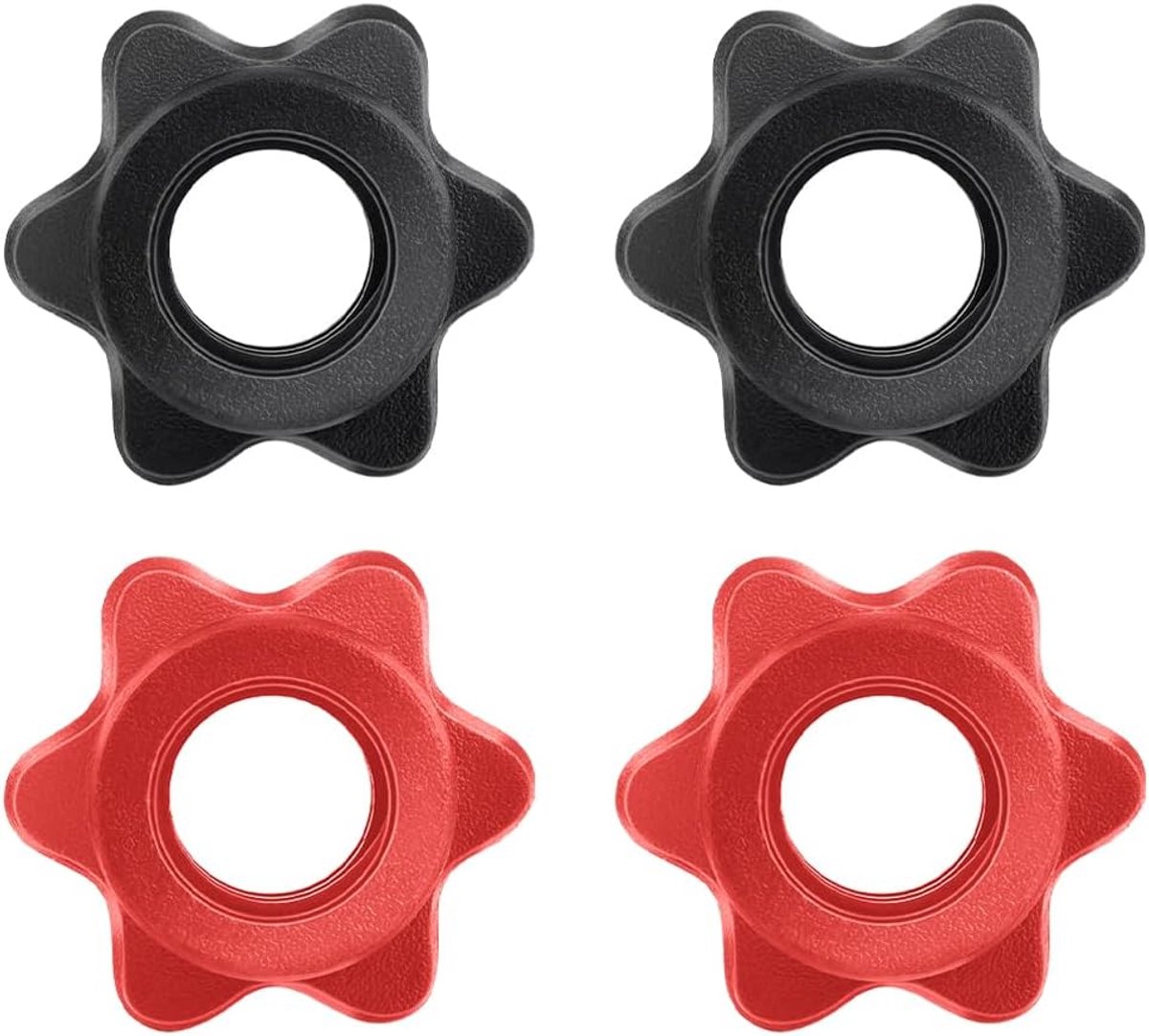 4 stuks halterstang zeshoekige moeren, halterclips, zeskantige halter schroefuiteinden, anti-slip halterclips, halterkragen, spin-lock kraag, halter zeskantmoer schroefklemmen voor halter