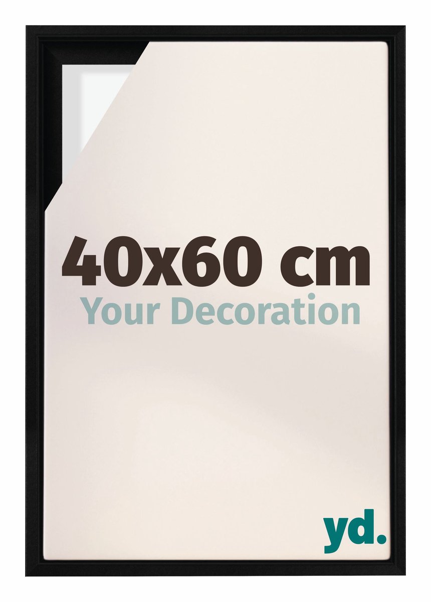 yd. yd, Baklijst 40x60 cm Zwart Mat - Lijst voor Canvasdoek - MDF Lyon