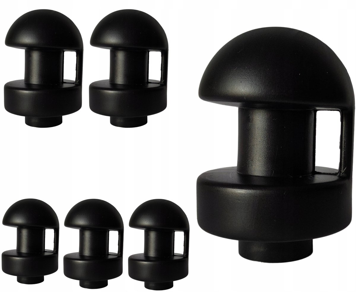 Trampoline Paaltopjes voor Binnengaas - Set van 6 Stuks - Zwart