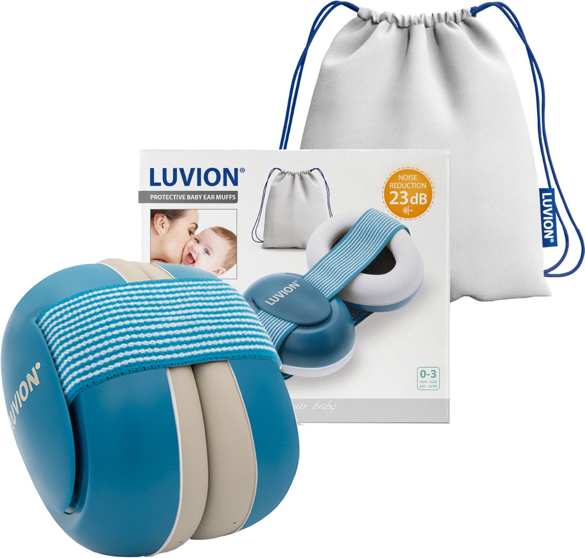 LUVION® Baby Gehoorbeschermer - Premium gehoorbescherming voor je baby - tot 3 jaar - Petrol Blue – foto 5