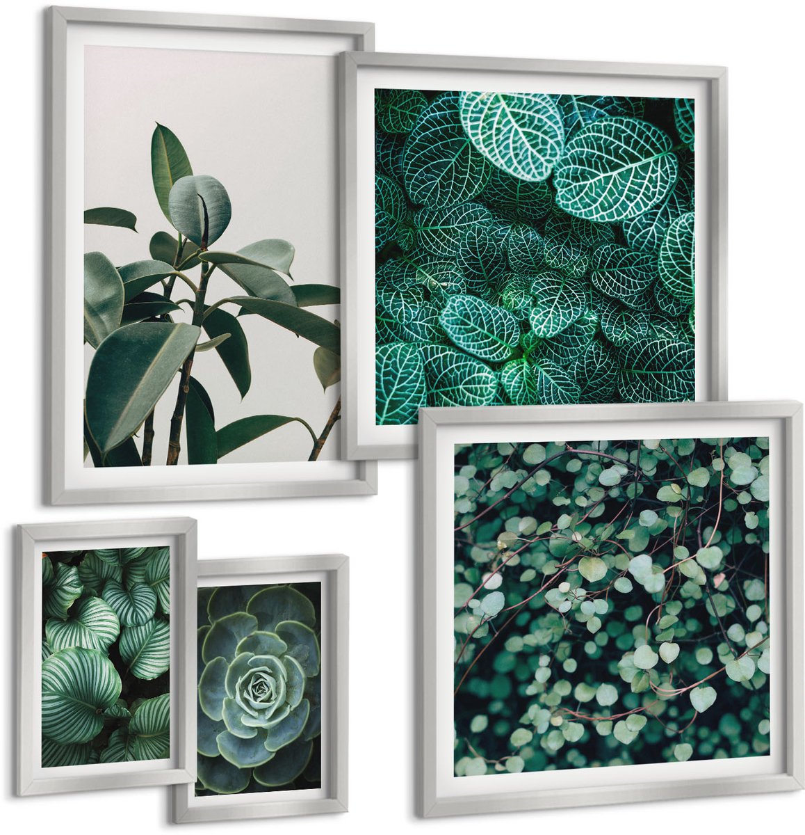 Coloray 5-Delige Schilderij Set - Groene Bossen En Kristalhelder Rivierwater - 20 x 30 cm - Muurdecoratie - Wanddecoratie - Hal