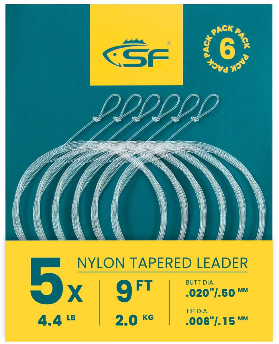 SF 6 STKS Pre-Tied Loop Fly Tapered Leiders Vliegvissen Forel Leider Nylon 9FT 5X - ShopVlot