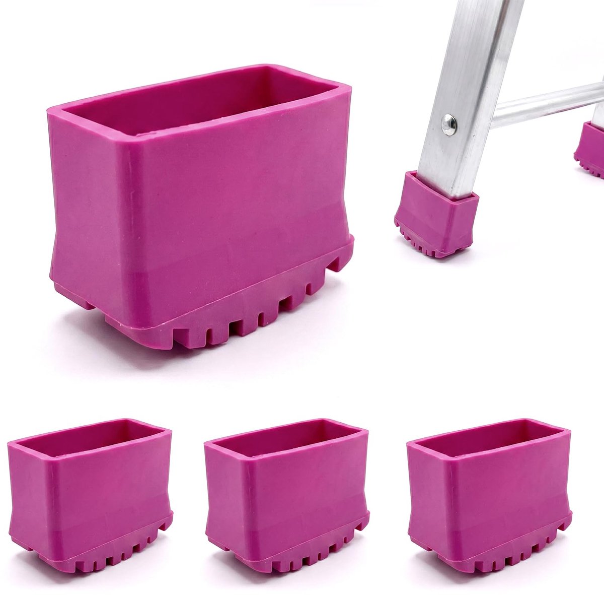 Ladder Rubber Voeten Versterkt, 4 Stuks Ladder Stabilisator, Ladder Voeten Vervanging 2,5x6,3 cm, Duurzame Antislip - ShopVlot