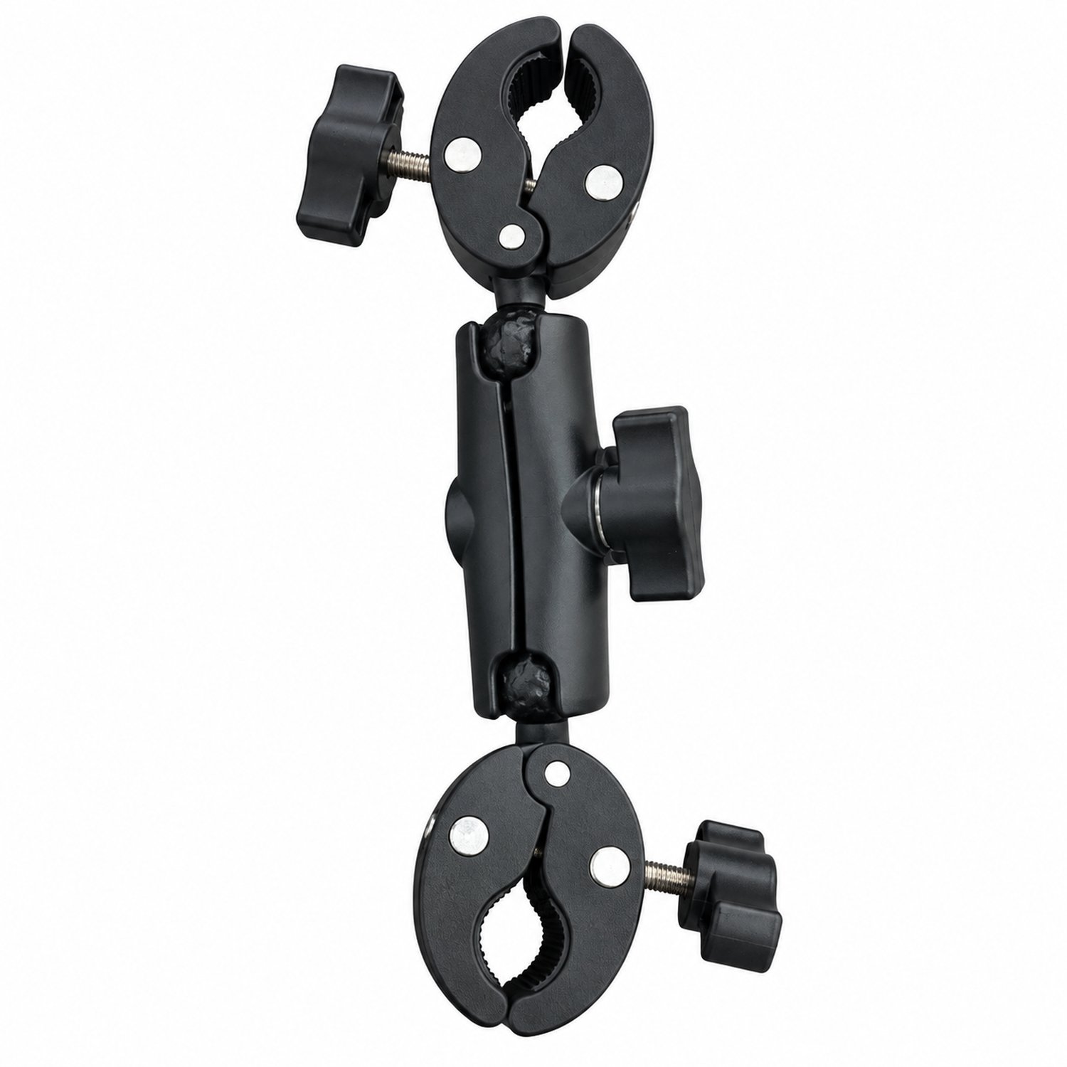 Telefoonhouder voor motorfiets met dubbele klemkoppen, 9 inch, kogelkopverbinding