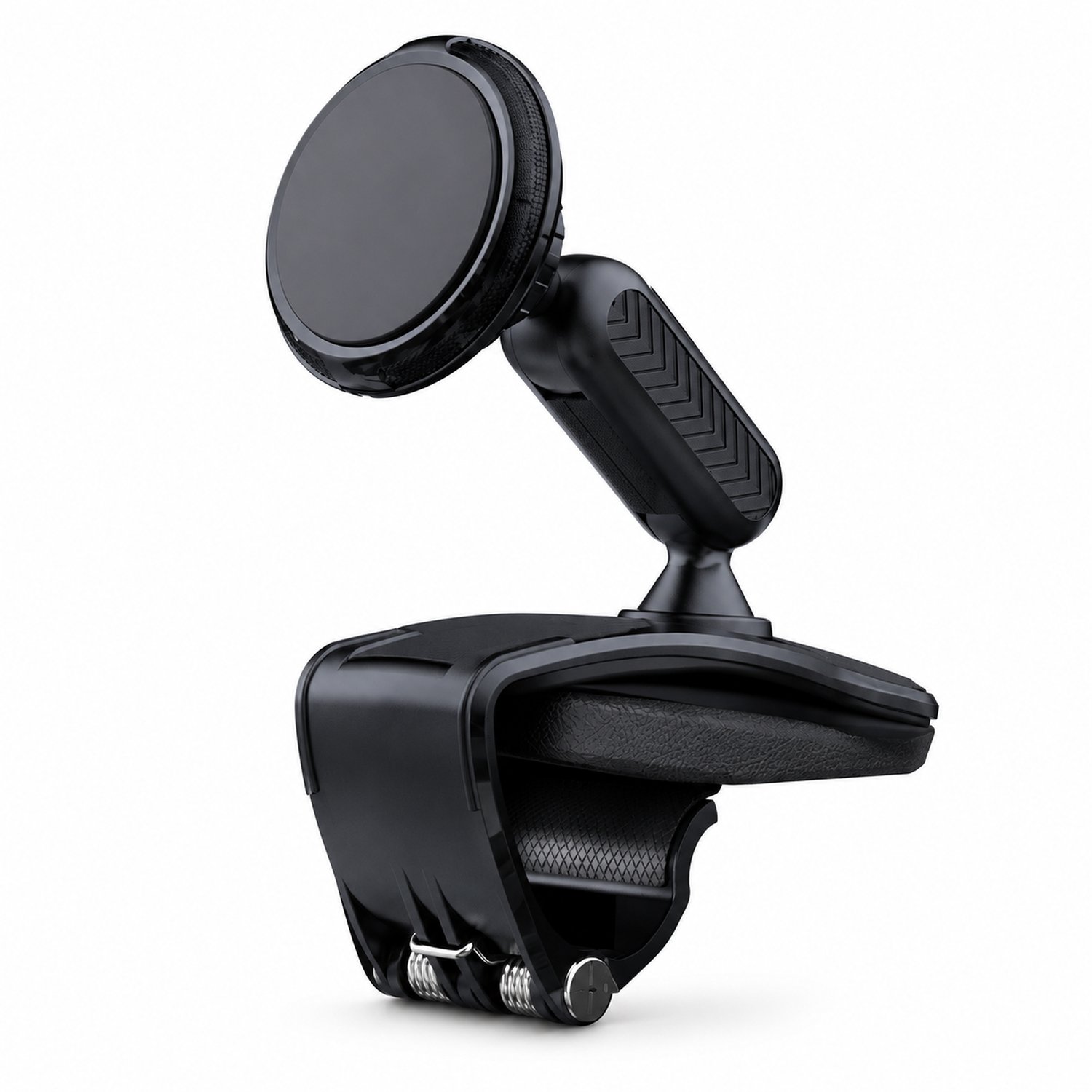 Telefoonhouders auto - zwarte magnetische uitvoering - klemmontage voor dashboard en zonneklep