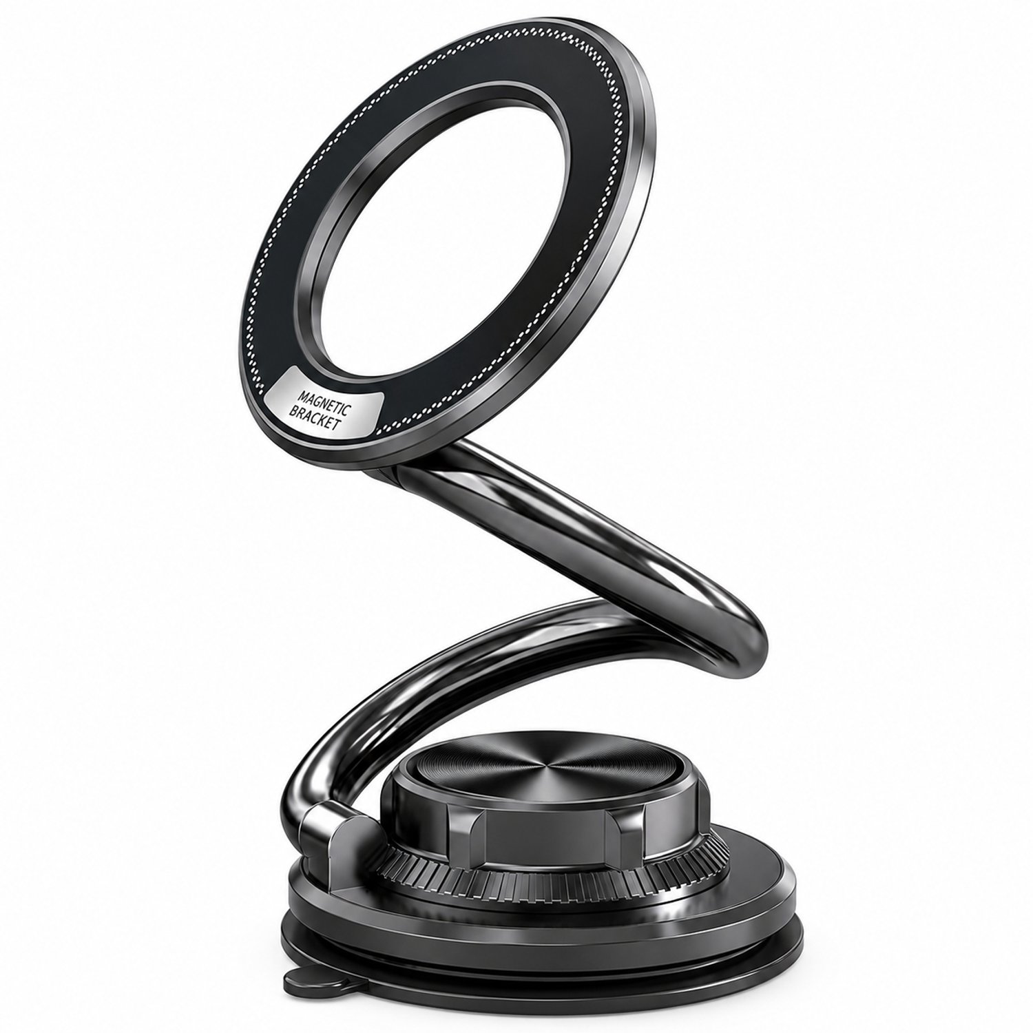 Telefoonhouder voor in de auto, magnetisch, met zuignap en extra lange arm, P7 zwart