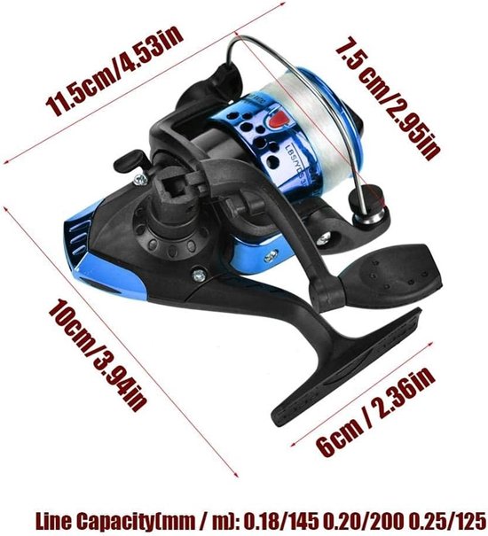 Lichte en duurzame spin reel voor zoetwatervissen, beschikbaar in 3 kleuren - ideaal visgereedschap en accessoire — afbeelding 4