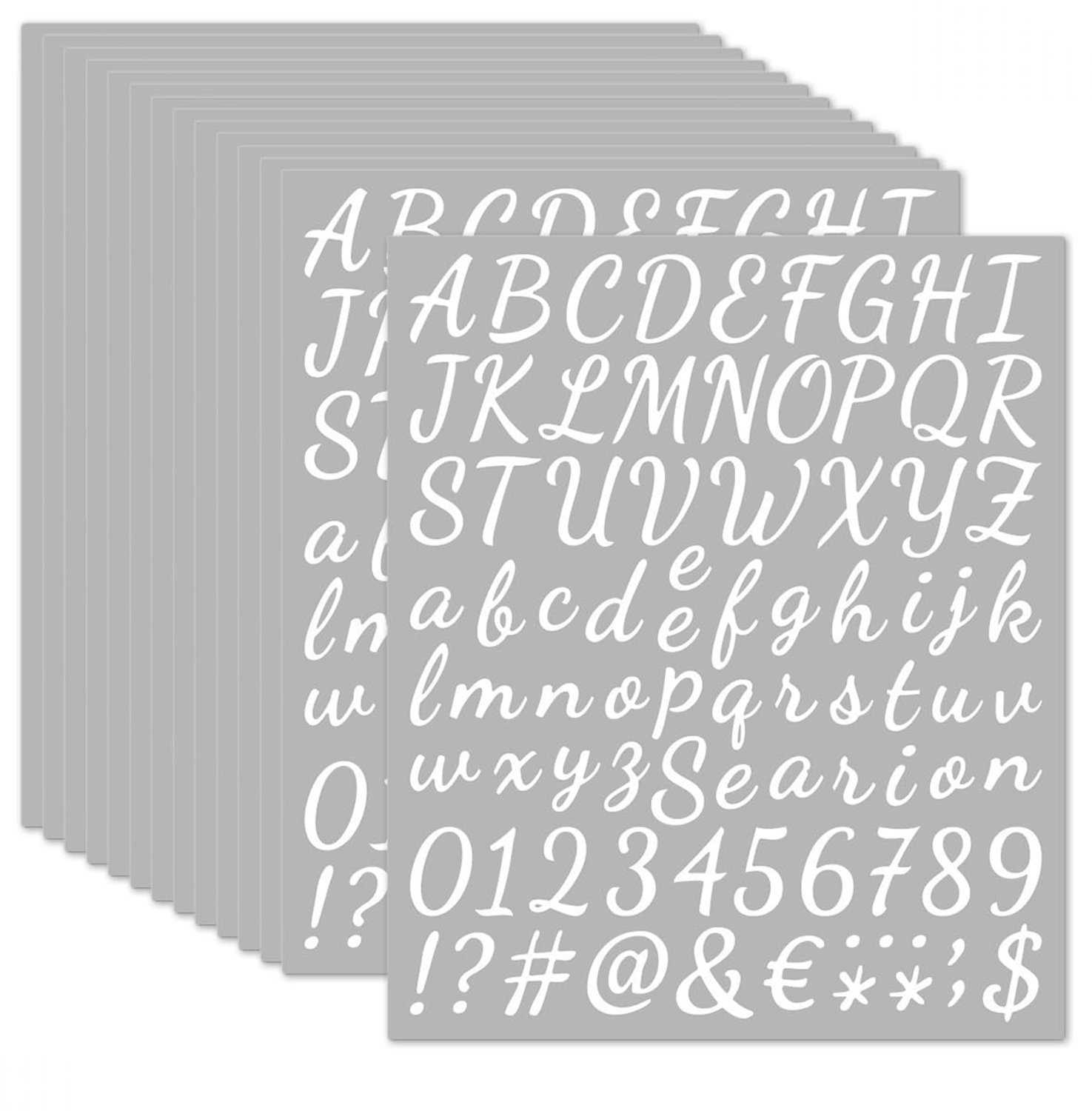 Set van 14 Weerbestendige Zelfklevende Vinyl Letterstickers