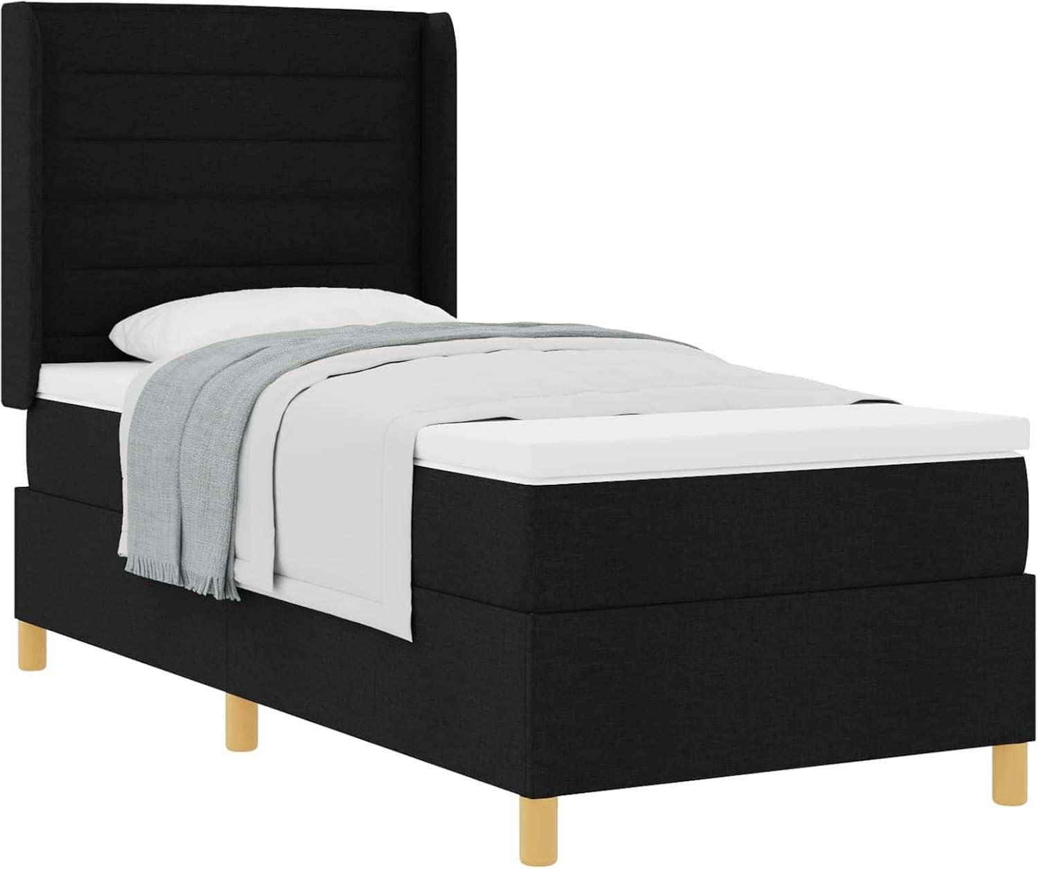 90 x 200 cm, met zwarte matras