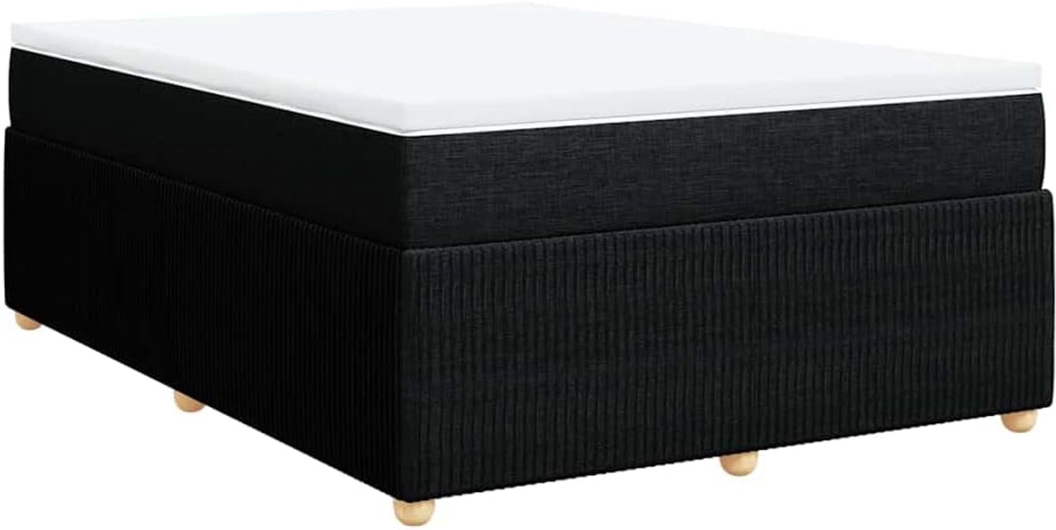 Boxspringbed met stoffen matras, zwart, 140 x 190 cm
