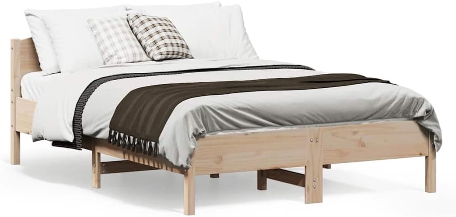 Grenenhouten met multiplex lattenbodem hoofdbord naturel 120x190 cm