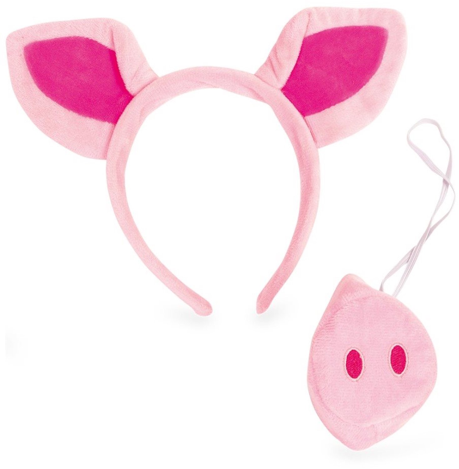 Set varken - Roze - Haarband en snuit
