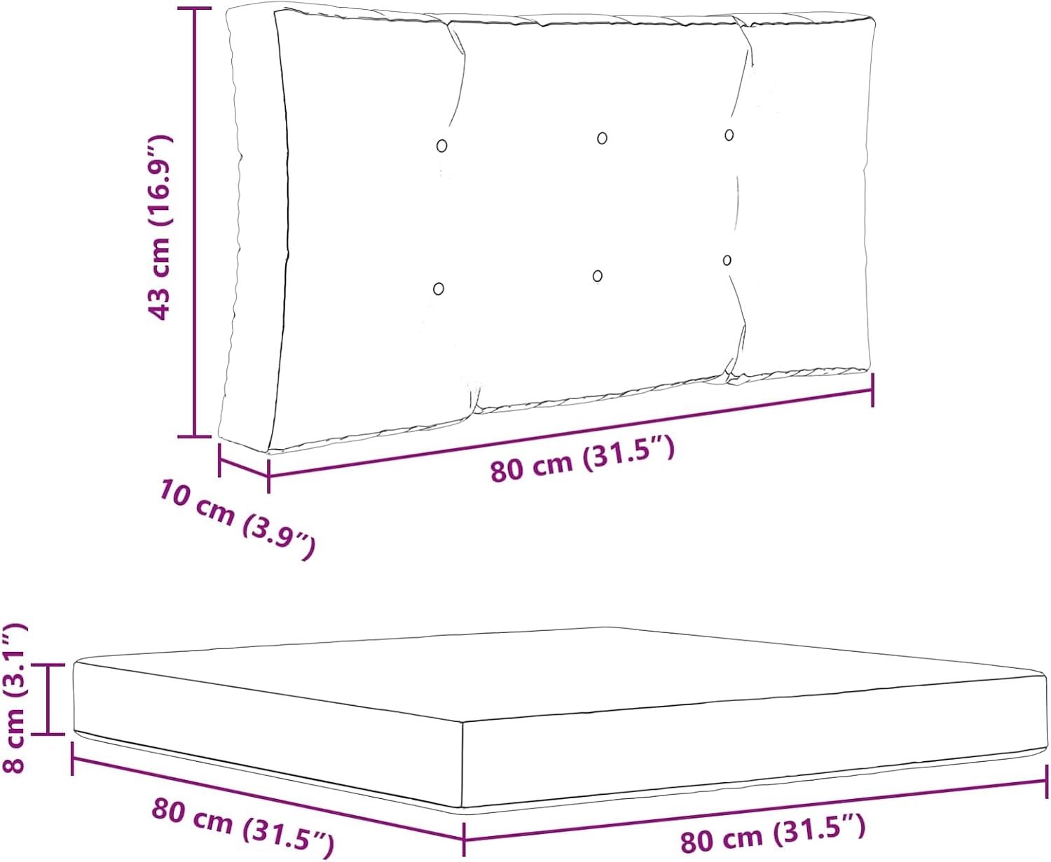 Bankkussen voor buiten, 3 stuks, bladpatroon, van polyester, 80 x 80 x 8 cm + 80 x 43 x 10 cm, weerbestendig en lichtecht, voor tuin, terras en balkon