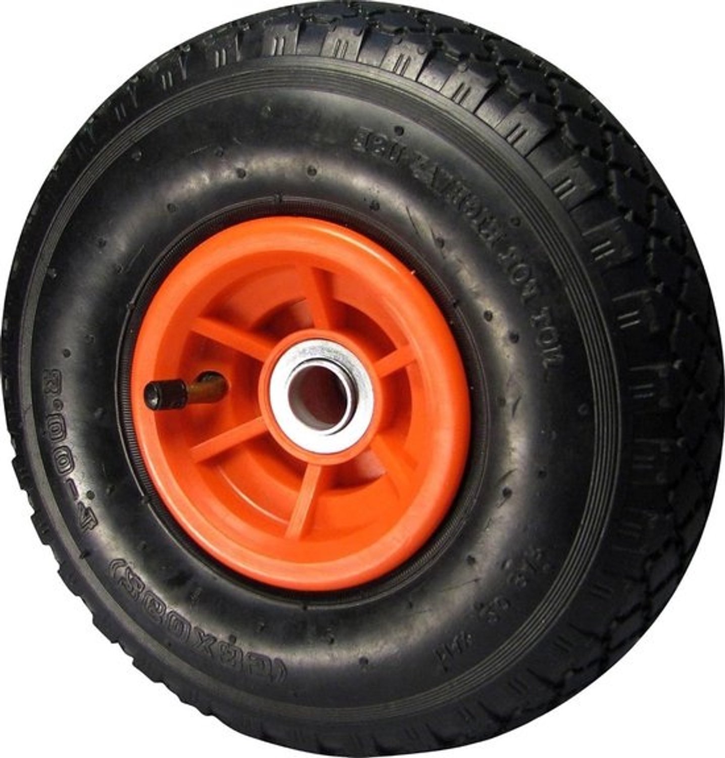 Opblaasbaar wiel - Wiel voor transport - Geschikt voor gebruik op een trolley - Met kogellagers - 260x85x20 mm - Rood