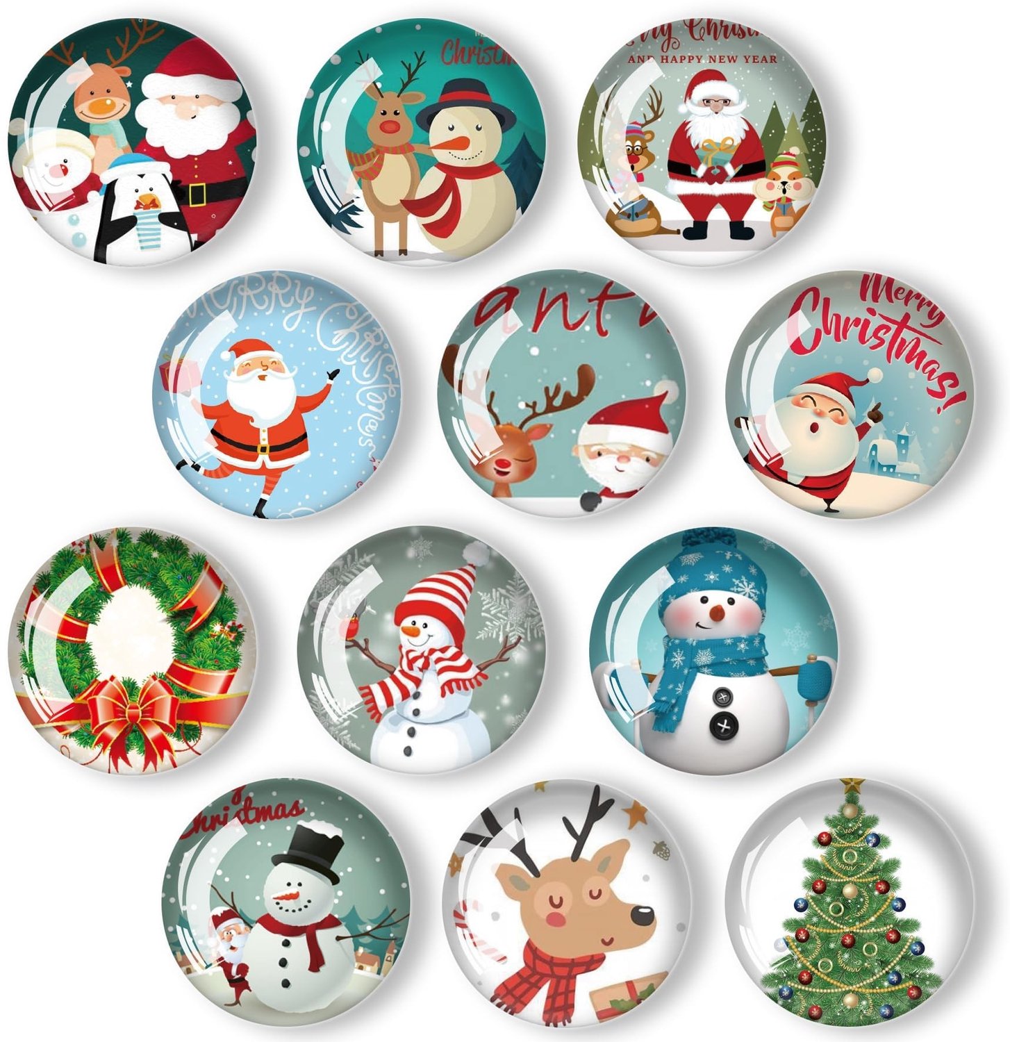 Kerstmagneten Set van 12 Stuks