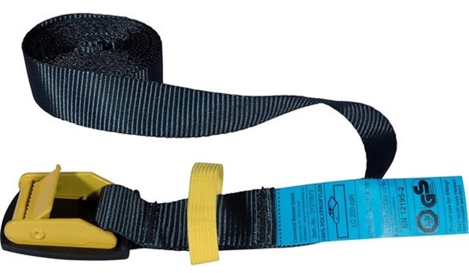 Sjorband voorzien van klemsluiting - Spanriem voor het vastzetten van lading - Lading tijdens vervoer veiligstellen - Uit één deel vervaardigd - 4 meter x 25 mm - Blauw