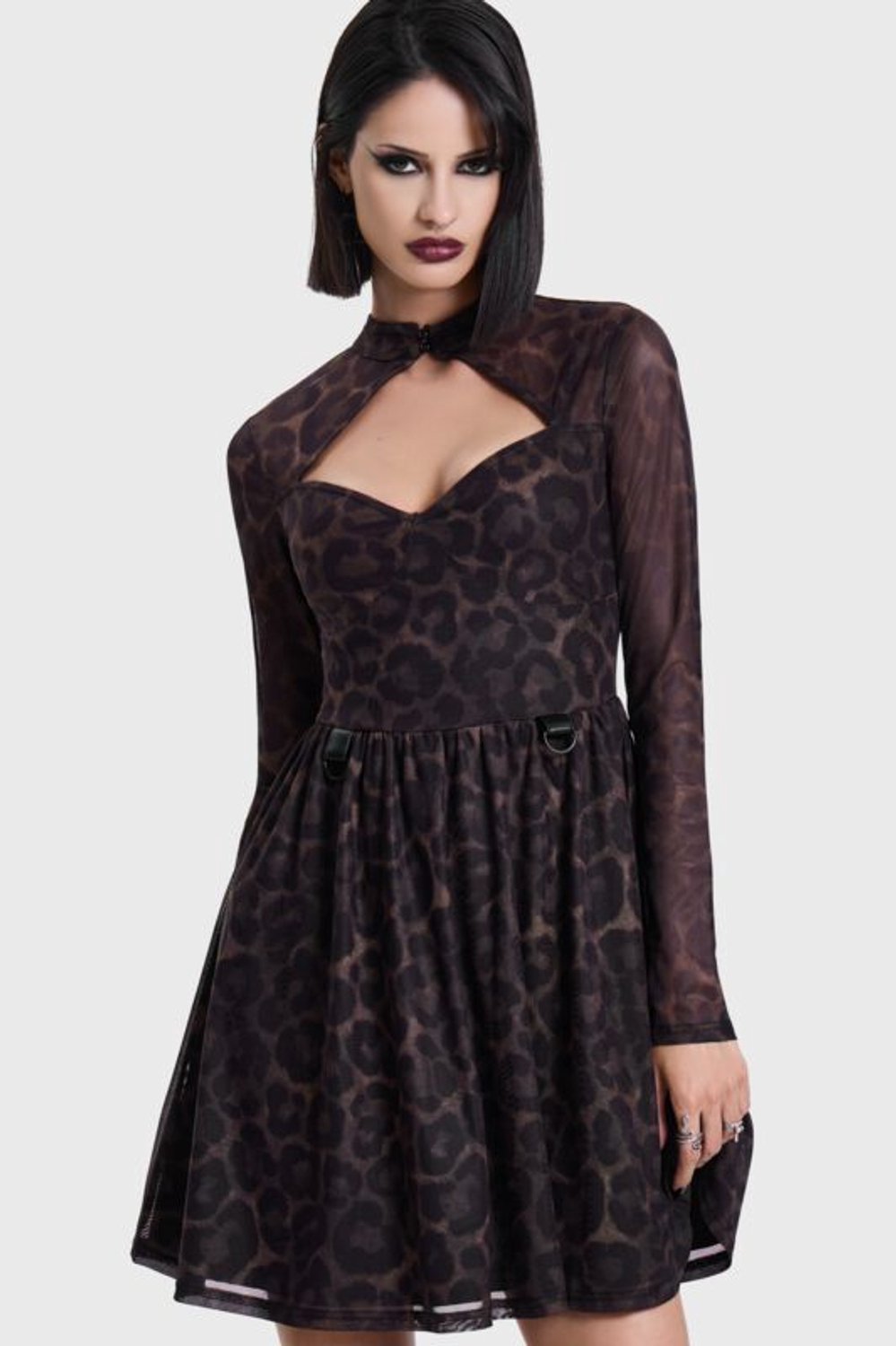 Killstar LEOPARD MINI DRESS Dames Mini-jurk - bruin - M