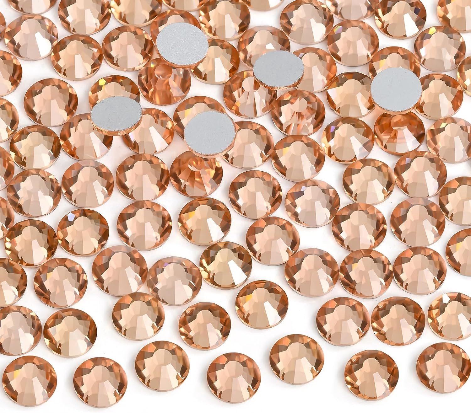 Platte achterkant strass niet-hotfix glazen edelstenen voor nail art, kleding, telefoonhoesjes, schoenen en doe-het-zelf ambachten 4,0 mm, SS16/1440 stuks, Champagne