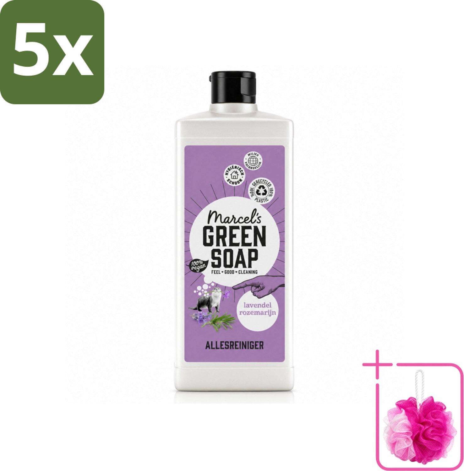 5 x Marcel's Green Soap - Allesreiniger - Lavendel & Rozemarijn - Natuurlijk & effectief - 750 ml - Bulkverpakking - Allesreiniger - Douchemop - Natuurlijke reiniger