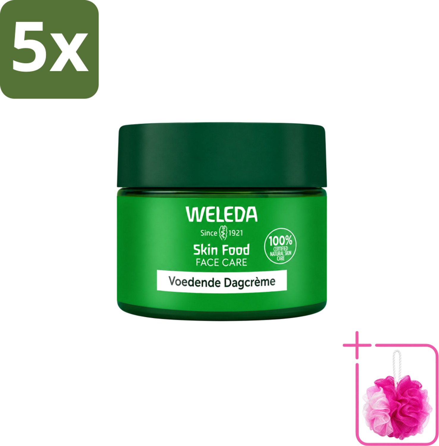 5 x WELEDA - Dagcrème Skin Food - Voedend - 40 ml - Bulkverpakking - Huidverzorging - Douchemop - Voedende crème