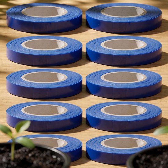 10 Rollen Crepe Tape voor Planten, Plant Support, Bindmateriaal en Clips voor Klimplanten, Blauw, Polyvinyl
