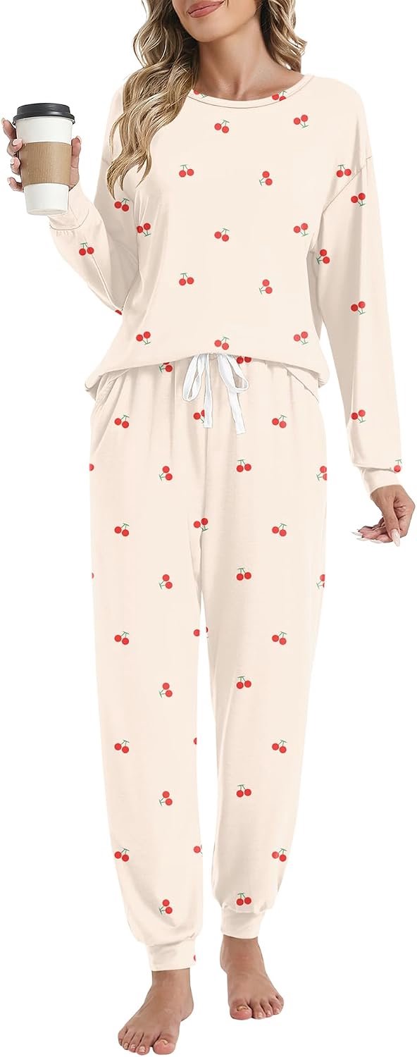 Pyjama voor dames, loungewear, joggingpak met zakken, trekkoord