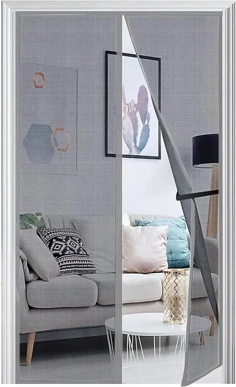 Balkondeur, magnetisch, 100 x 200 cm, 2024 versterkt, vliegengordijn, terrasdeur, magneten, deuren zonder boren, vliegennet, balkon, insectenbescherming, deur, magnetisch