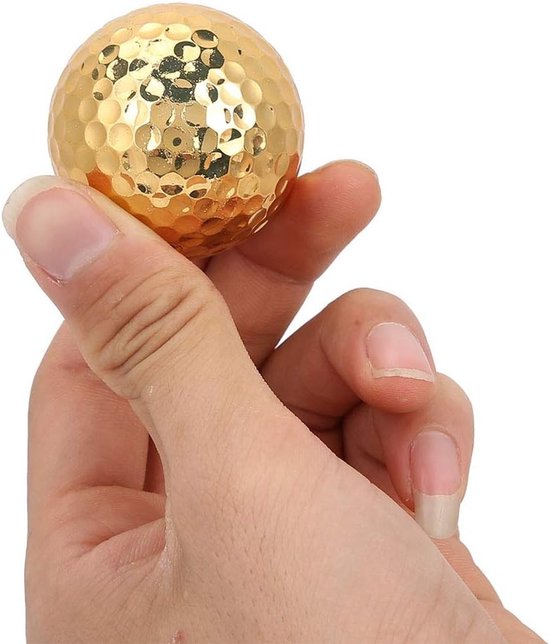 Gouden golfballen voor buitenactiviteiten, set van 3 rubberen golfballen voor training, sport en lange afstandsschieten — afbeelding 4