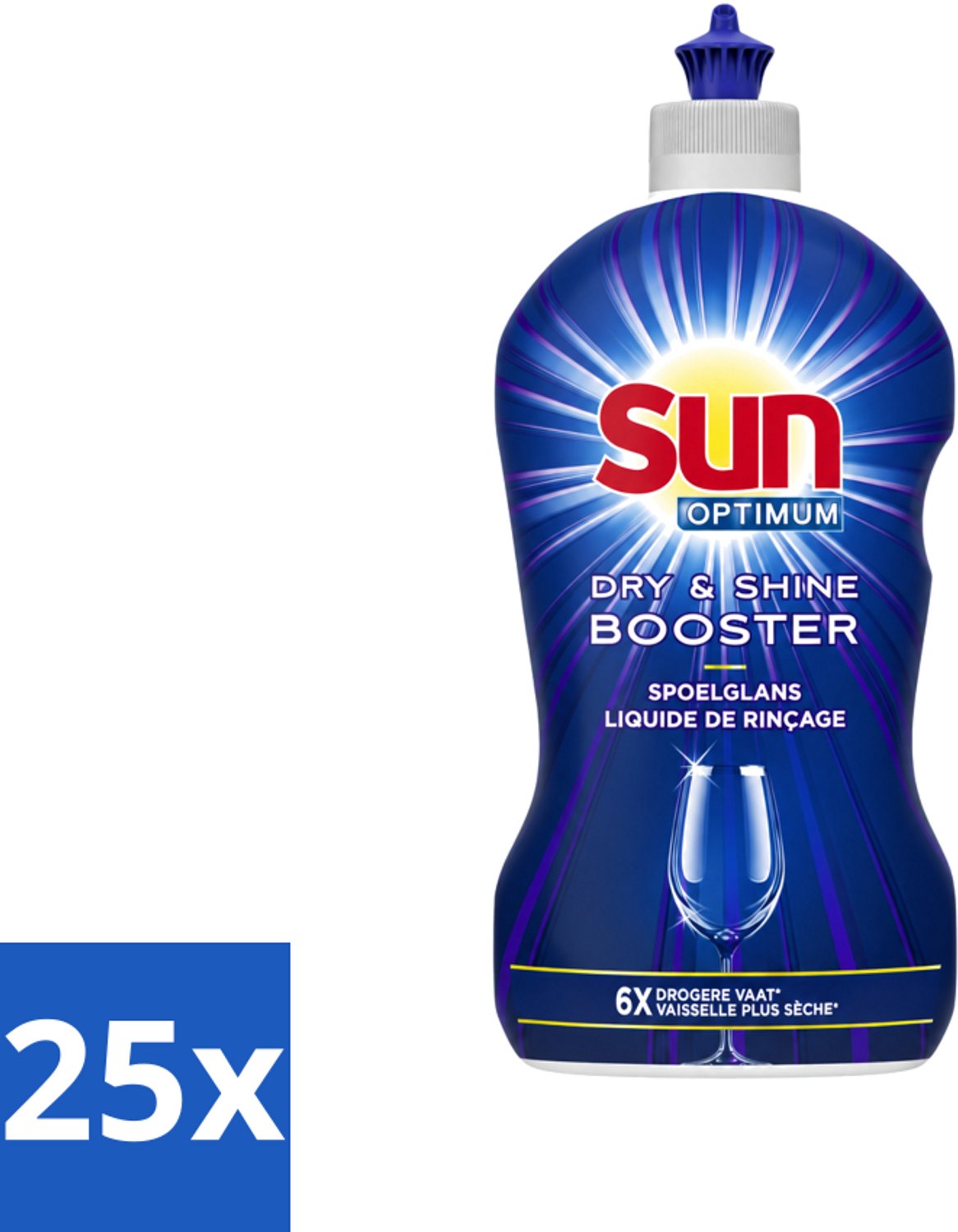 25 x Sun - Shine & Dry Booster - Spoelglans - 450 ml - Voordeelverpakking - 25 stuks
