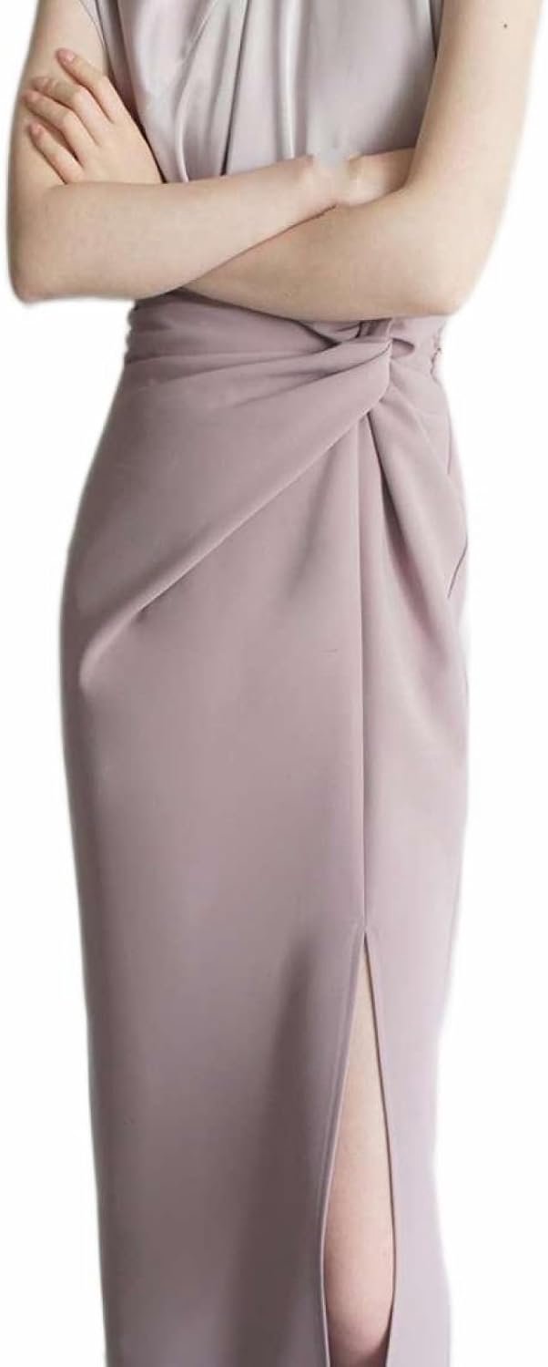 Rok Met Rechte Pijpen En Hoge Taille - Zomer Sexy Over De Knie Zijsplit Over De Knie Rok, Zacht, Modieus, Zacht En Huidvriendelijk A-Lijn Paraplu Rok,Purple,S