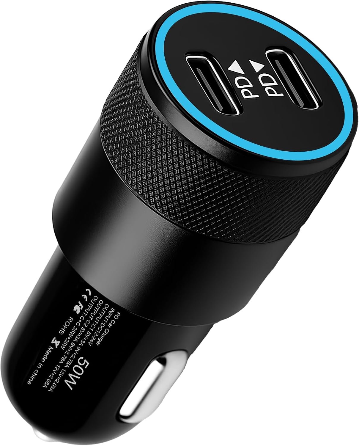 30 W oplader sigarettenaansteker, USB C, QC3.0, 12 V, Dual PD, snellader, auto, sigarettenaansteker, USB C, autoadapter, compatibel met Galaxy S23/S22/S21 Huawei Xiaomi