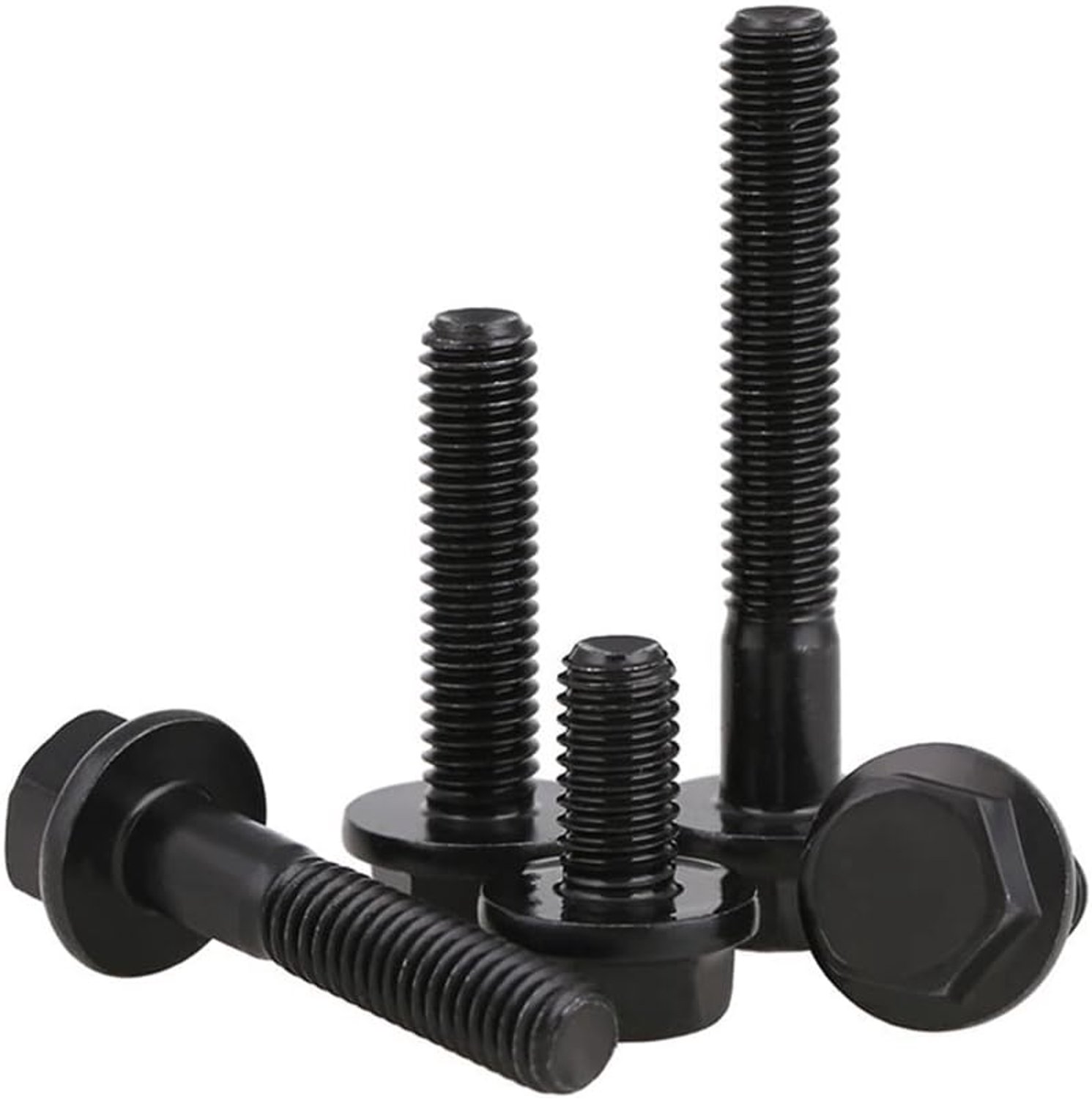 Flensbouten Zeskantschroef met Flens In Rang 10.9 Koolstofstaal Hoge Weerstand,M16x50 mm (Volledig schroefdraad)