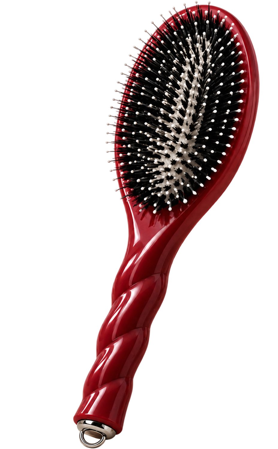 Veya Haarborstel - Burgundy - Varkenshaar - Antiklit - Zwijnenhaar - Borstel - Helpt klitten los maken - Zachte massage - 21 cm
