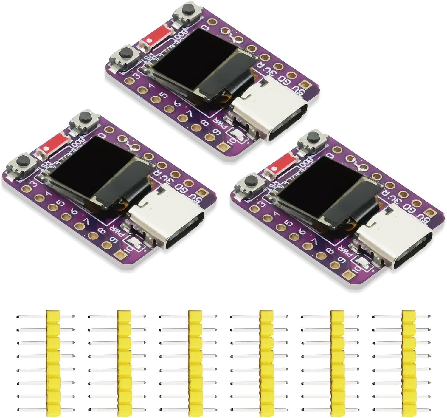 Ontwikkelboard met 0,42 inch oled-display, ESP32-C3 ESP32 mini-module ondersteunt 2,4 G wifi, Bluetooth, 4 MB Flash met type C USB-poort voor de IoT-ontwikkeling, 3 stuks