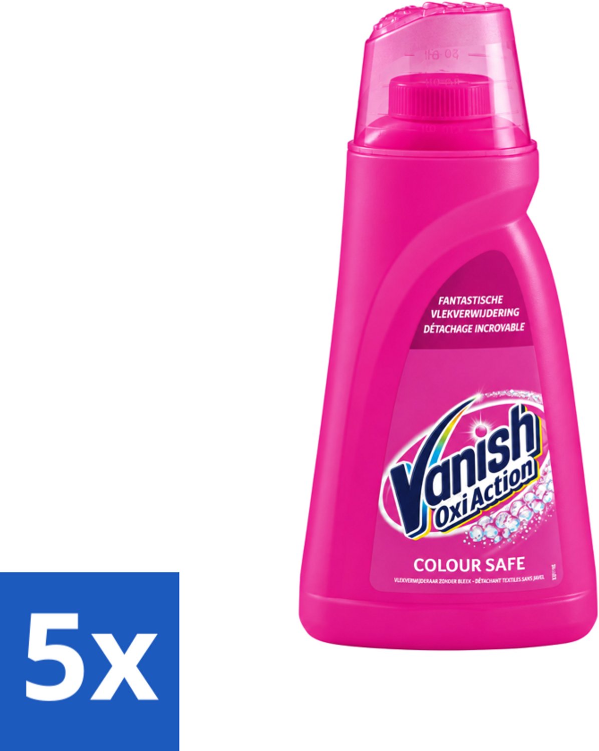 5 x Vanish Oxi Action - Veilige Kleur - Vlekkenverwijderaar Gel - Zonder Bleek - Gekleurde Was - 1 L - Voordeelverpakking - 5 stuks