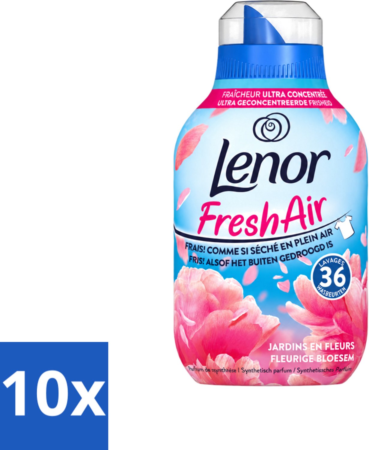 10 x Lenor - Wasverzachter - Fresh Air - Fleurige Bloesem - 36 Wasbeurten - Voordeelverpakking - 10 stuks