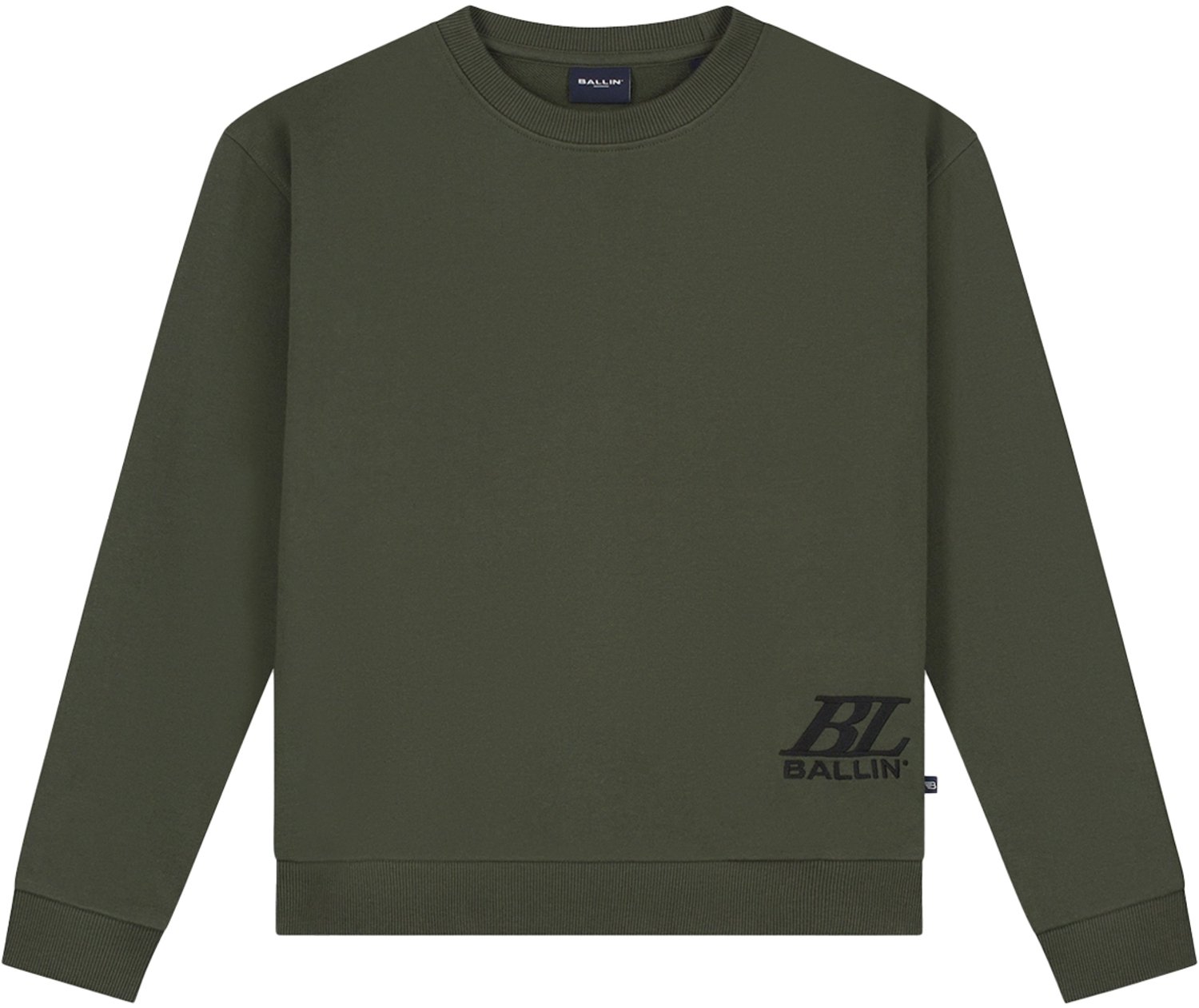Ballin - Junior Big Monogram Crewneck - 98 Olive - Maat 164/14