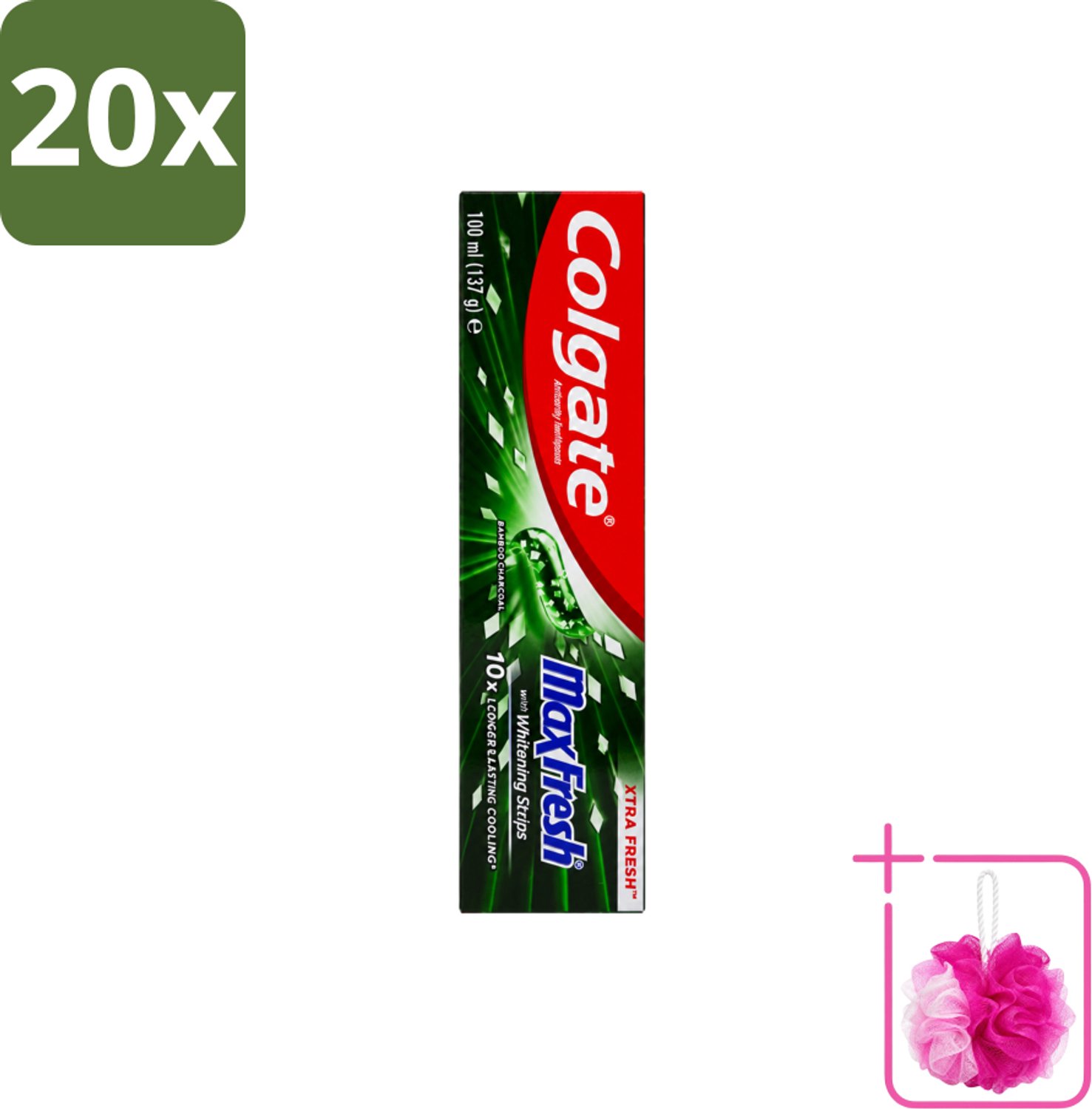 20 x Colgate – Tandpasta – MaxFresh Whitening Bamboo Charcoal – 100 ml - Bulkverpakking - Tandpasta - Douchemop - Witter maken