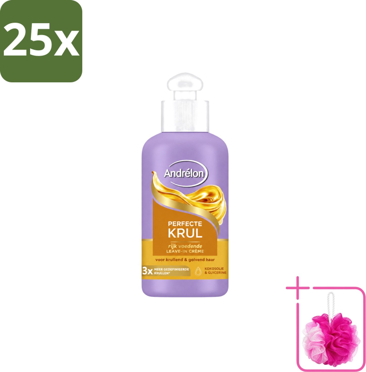 25 x Andrélon – Leave-In Crème – Perfecte Krul – 200 ml - Bulkverpakking - Krul haar - Douchemop - Krul haar crème