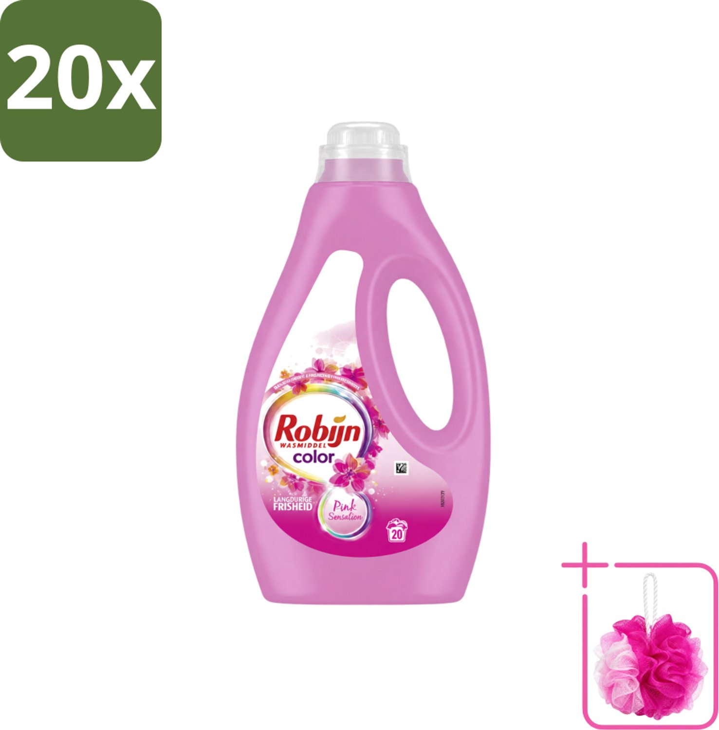 20 x Robijn – Vloeibaar Wasmiddel – Color Pink Sensation – 20 wasbeurten - Bulkverpakking - Kleurverzorging - Douchemop - Wasmiddel