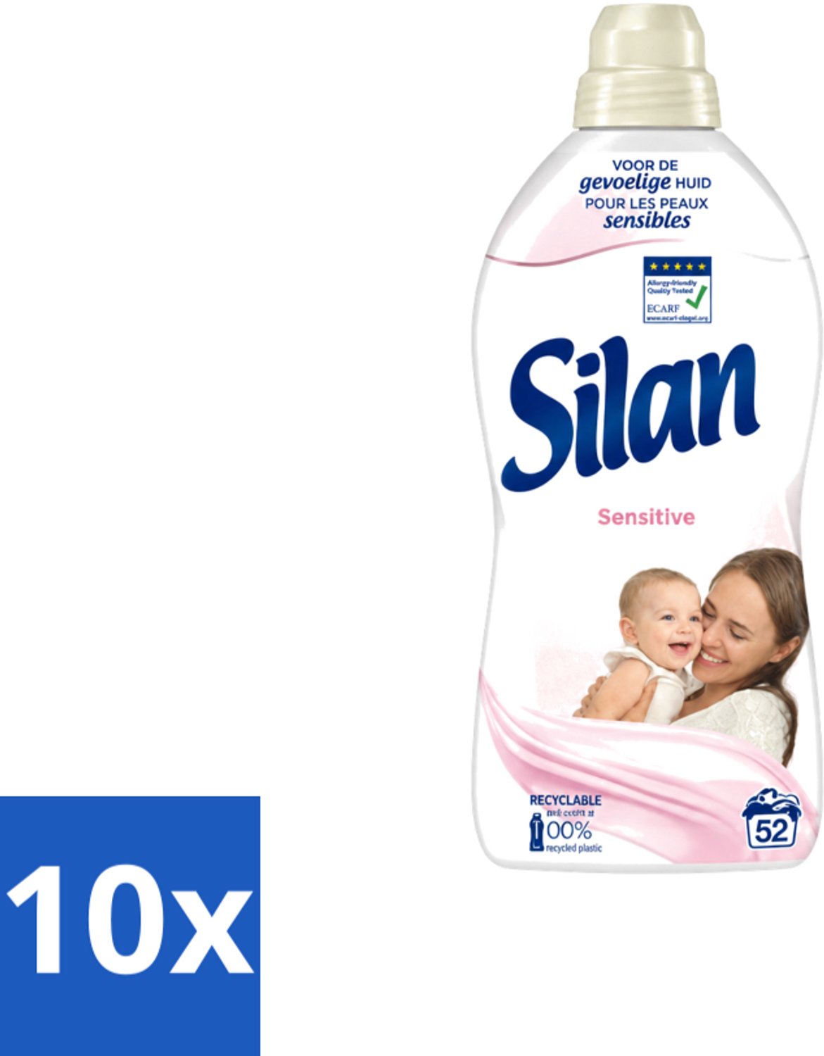 10 x Silan – Wasverzachter – Sensitive – 1144 ml - Voordeelverpakking - 10 stuks