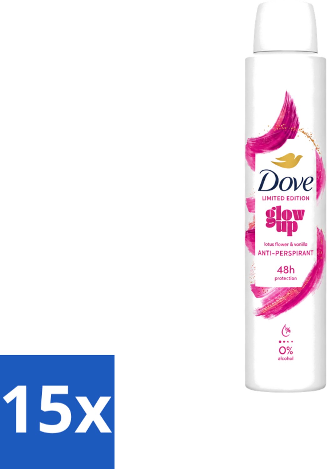 15 x Dove – Deodorant Spray – Glow Up – 200 ml - Voordeelverpakking - 15 stuks