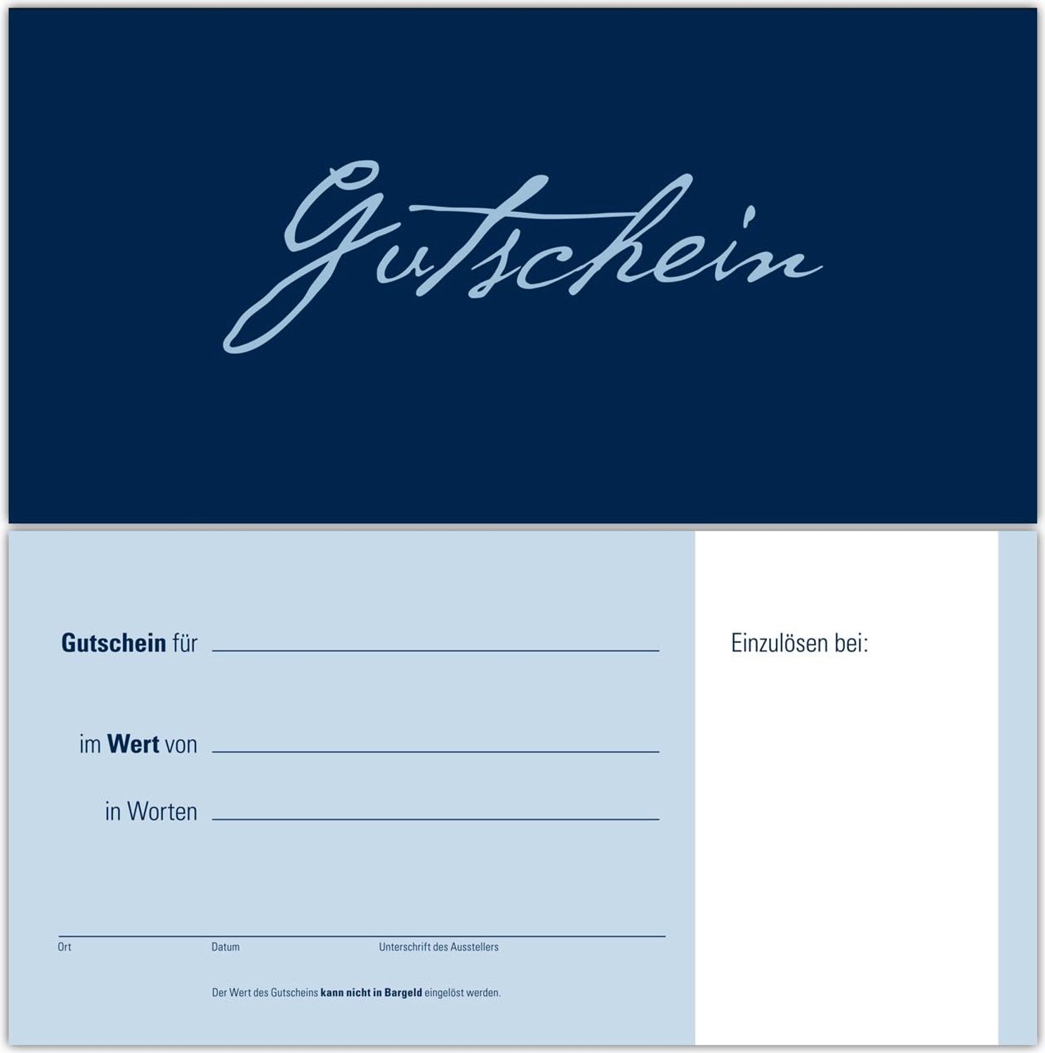 10 waardebonnen cadeaubonnen cadeaubonnen – nobel neutraal donkerblauw-lichtblauw