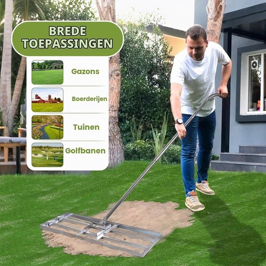 Gazonnivelleringshark - Roestvrij Staal - 2,15 m - Nivelleringsgereedschap voor Tuin en Golfbaan — afbeelding 2