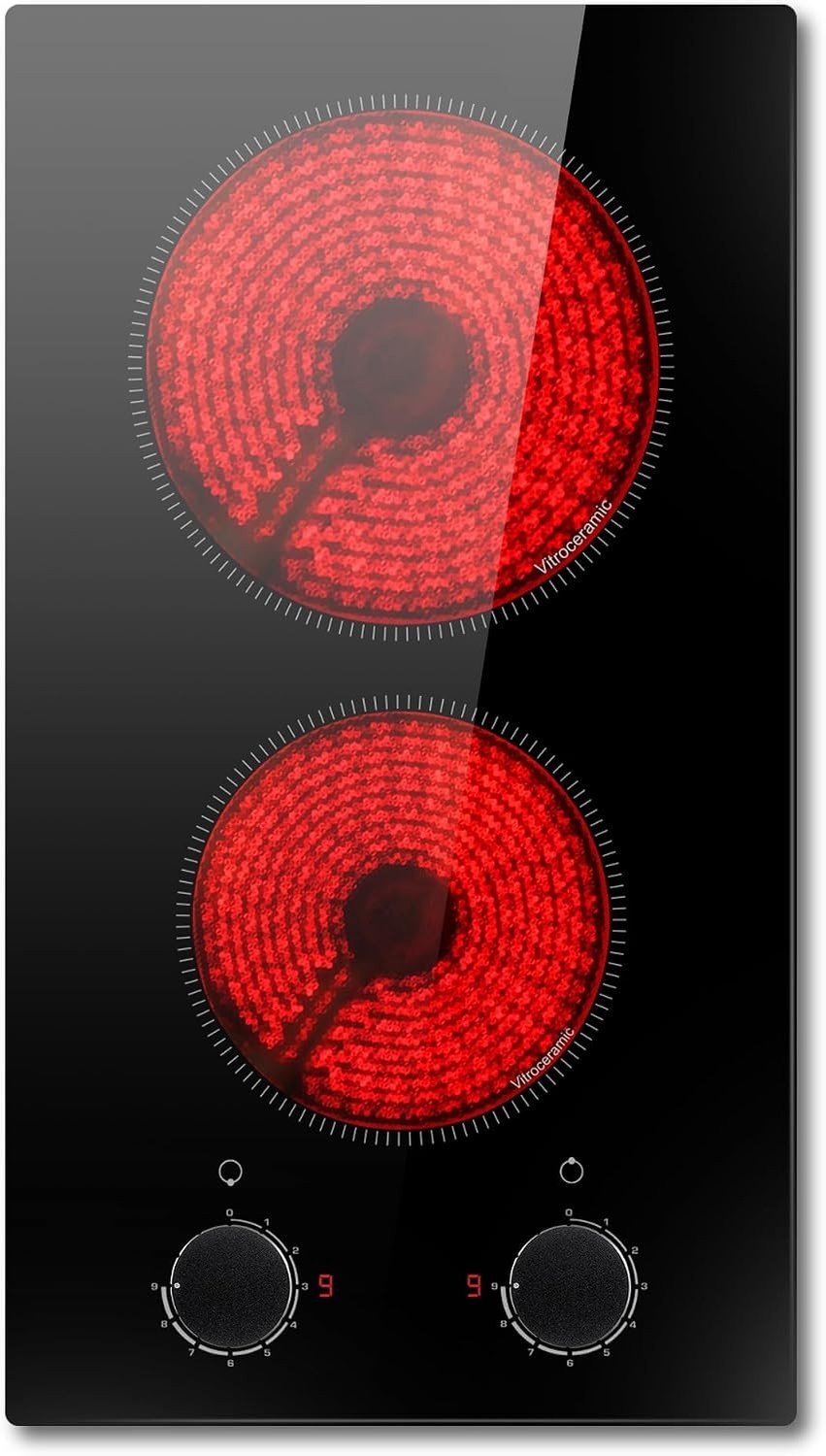 Glaskeramische Kookplaat - Zwart - 29 cm - 1 Zone Inbouw - Voor Thuisgebruik