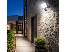 Froadp 2PCS 100W LED-schijnwerper met… - buitenspot, veiligheidslamp, koudwitte schijnwerper zonder stekker, voor tuin, binnenplaats, garage en terras